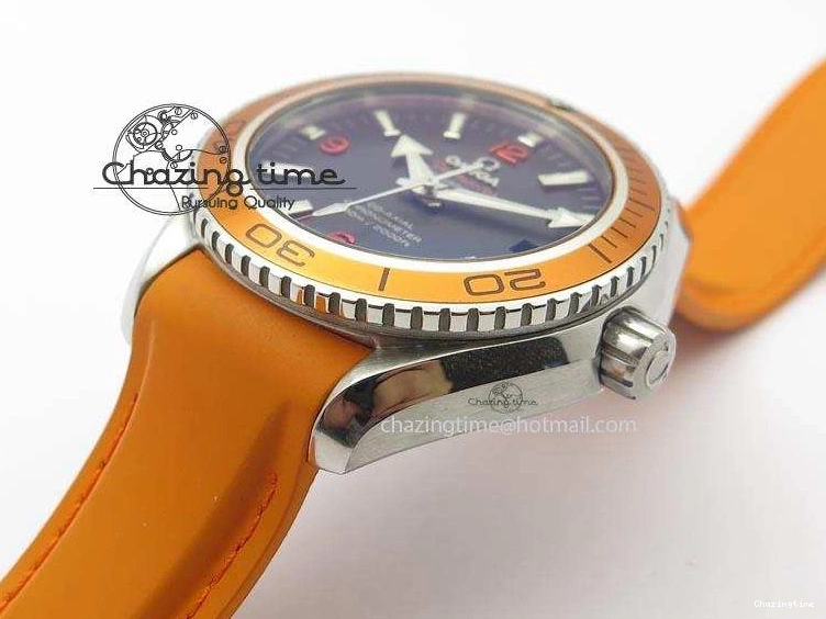 0417 Breathable Planet Ocean SS Bp Maker 45mm Orange Bezel On Orange Rubber Strap A 8221